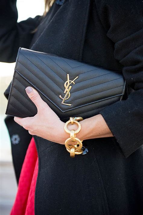 ysl black clutches|authentic YSL handbag clutch.